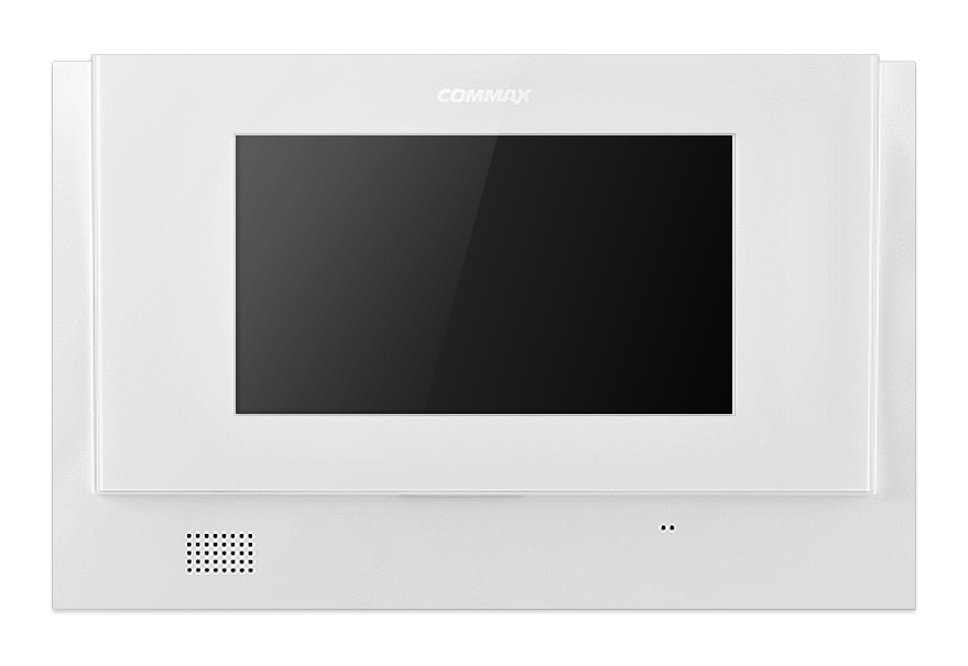 COMMAX CDV-72UM (Белый) Монитор цветного видеодомофона, 7.0", TFT LCD, PAL/NTSC, без трубки (Hands Free), подключение 2-х вызывных панелей, 2 камер CCTV, трубки DP-4VHP, выбор записи по детектору движения для 2 -х DRC-40KA и 2-x CCTV камер, (запись тольк