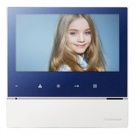 Commax CDV-70H2 (Синий) Монитор цветного видеодомофона, 7.0&amp;quot;, TFT LCD, PAL/NTSC, без трубки (Hands Free), подключение 2х вызывных блоков и трубки DP-4VHP, вызов и связь &amp;quot;трубка-монитор&amp;quot;, накладное исполнение, AC 110-240В