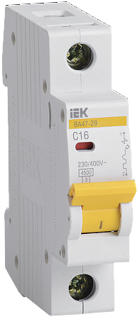 IEK ВА47-29 Выключатель автоматический 1P 16А C 4.5кА (MVA20-1-016-C)